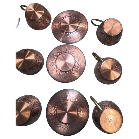 Copper Handarbeit Teacup and Saucer Set Of 6 - Picture 9 of 14